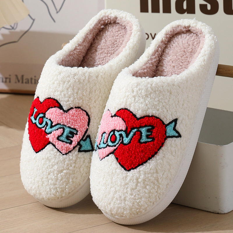 Chaussons pour femmes en peluche tendance pour la Saint-Valentin
