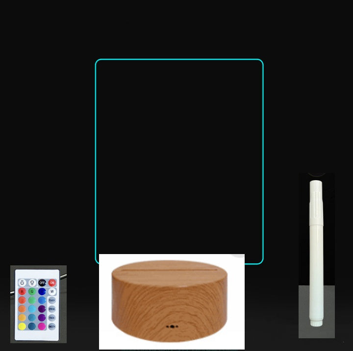 Tableau de message en acrylique 3D avec écriture à la main et lumière LED