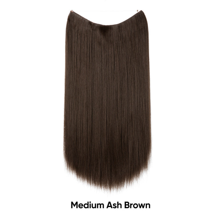 Extension de cheveux invisible lisse multicolore dégradée réglable en une seule pièce pour femme