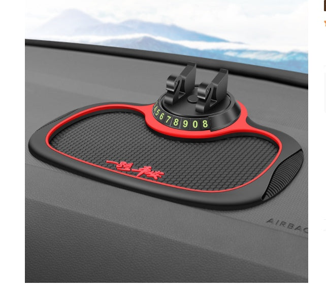 Tapis de téléphone pour voiture antidérapant pour carte de numéro de stationnement 4-en-1, support de téléphone auto, tapis adhésif antidérapant, support de téléphone de tableau de bord.