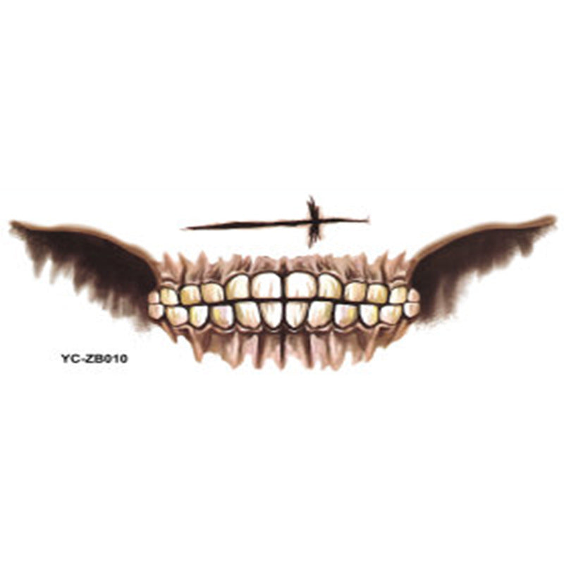 Nouveau produit Halloween autocollant de tatouage de bouche lèvres effrayantes décoration bricolage