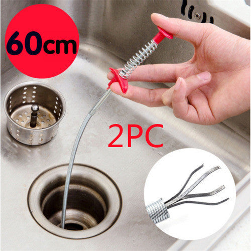 Outil de dragage de canalisations à ressort de 60 cm, nettoyeur de cheveux domestique, déboucheur de canalisations, outils de nettoyage pour évier de cuisine, gadgets de cuisine