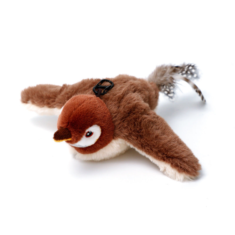 Jouet en peluche pour animaux de compagnie émettant un son, poisson électrique sautant, oiseau à ailes.