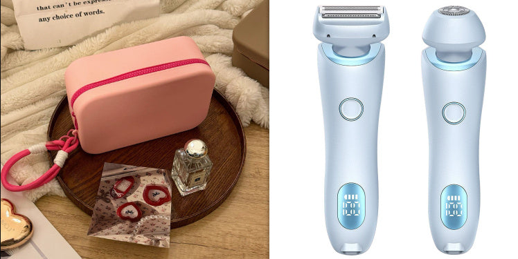 Épilateur 2 en 1, tondeuse rechargeable USB pour femmes, rasoir pour le corps, le visage, les jambes, les aisselles, le bikini, les mains et le pubis.