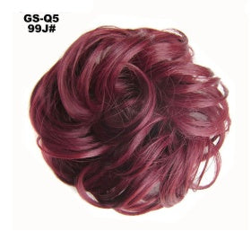 Europe, Japon et Corée du Sud populaires chignon naturel moelleux cordon cheveux bouclés boule tête cheveux anneau ensemble de cheveux accessoires de cheveux féminins cheveux en fibre chimique