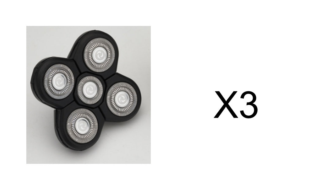Rasoir électrique multifonction 5 en 1 avec 5 lames pour hommes, tondeuse rechargeable pour tête rasée, barbe et poils de nez.