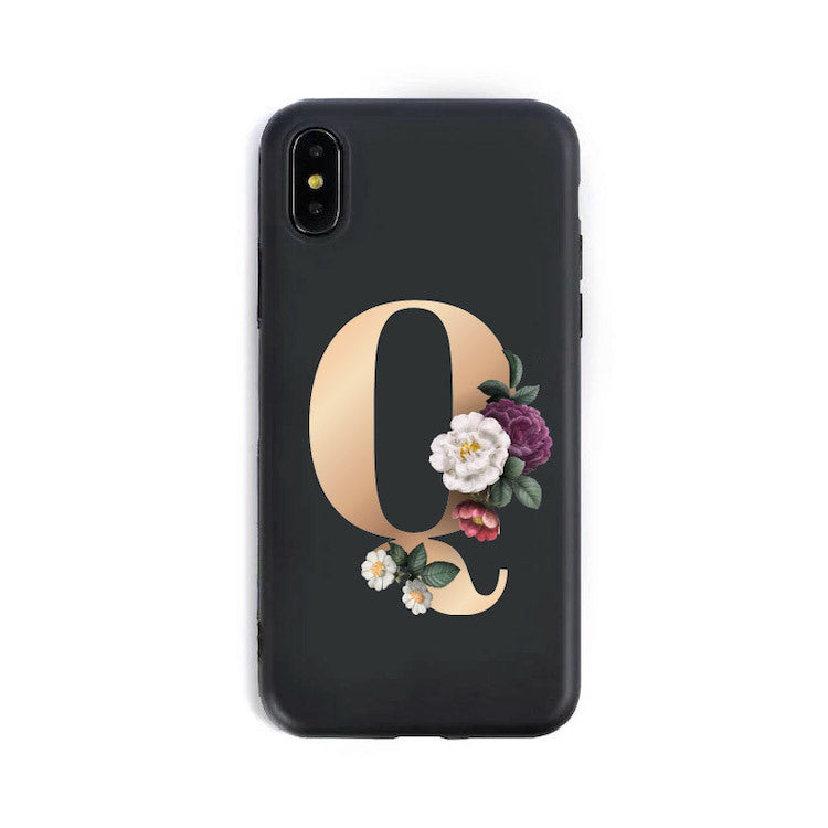 26 étuis de téléphone en silicone de l'alphabet anglais