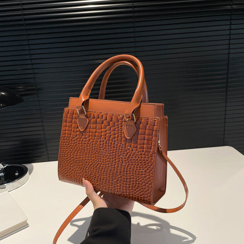 Sac messager à épaule en toile texturée de grande capacité pour navette