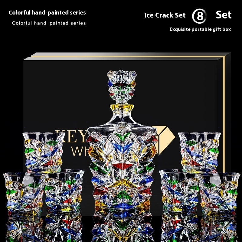 Ensemble de verres à liqueur en cristal peint, ensemble de vin de haute qualité, tasse en verre coloré.