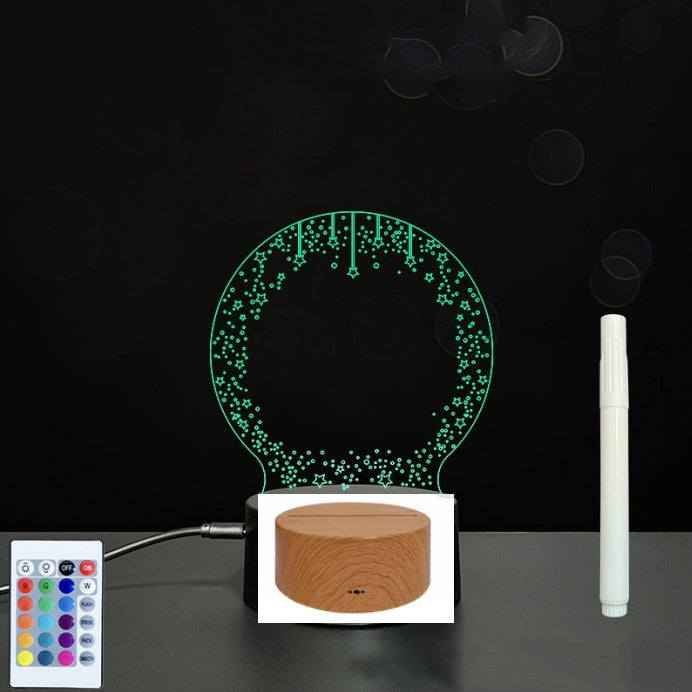 Tableau de message en acrylique 3D avec écriture à la main et lumière LED