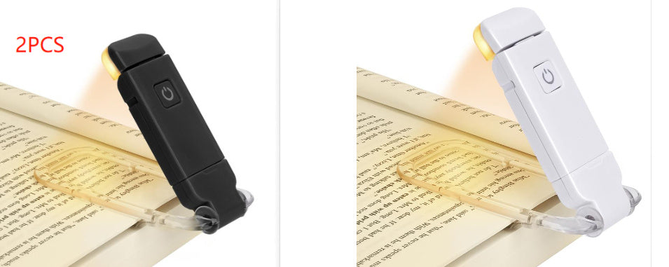 Lampe de lecture LED rechargeable par USB, luminosité réglable, protection des yeux, clip de lecture, lampe de lecture portable pour marque-page