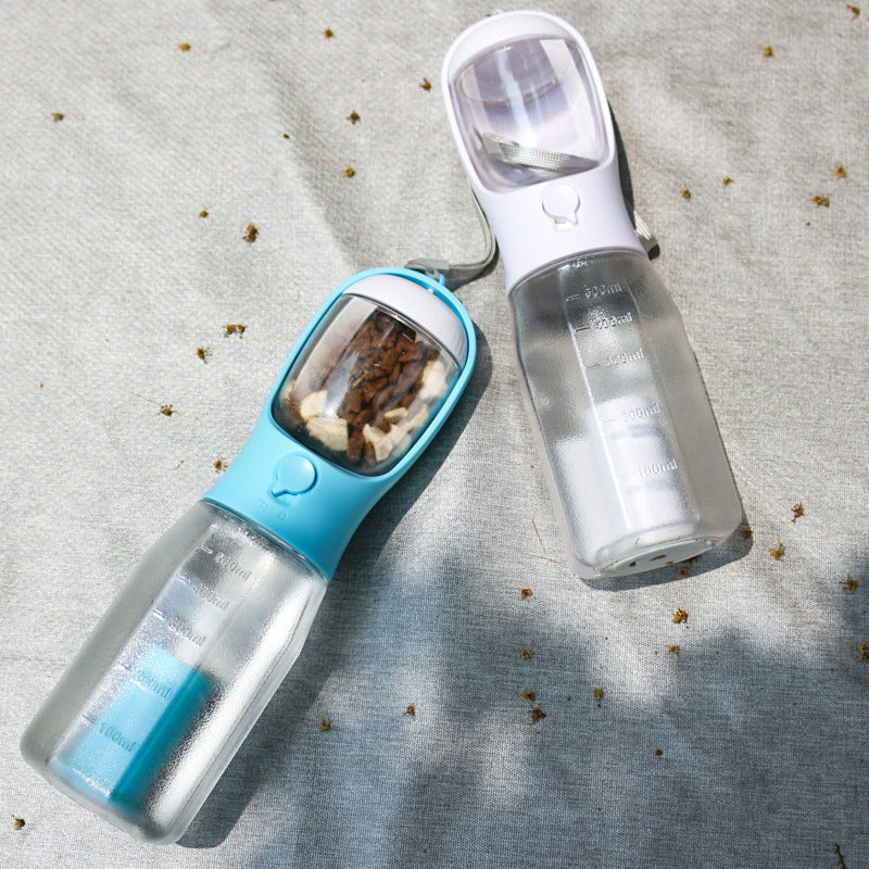 Bouteille d'eau pour chien et chat portable, distributeur de nourriture et d'eau, distributeur de déjections 3 en 1, bouteille d'eau pour chien étanche et multifonctionnelle, produits pour animaux de compagnie.
