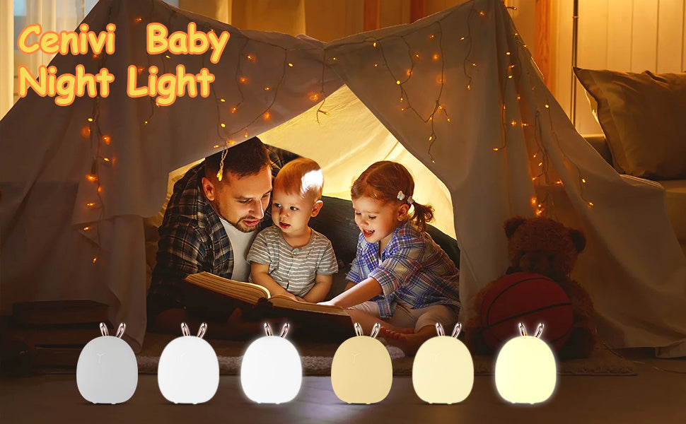 Alimentation de bébé, réglable, créatif, lapin, lumière d'élan, lumière en silicone, lumière tactile, lumière de claquement, petite lumière électrique, lumière d'ambiance, veilleuse