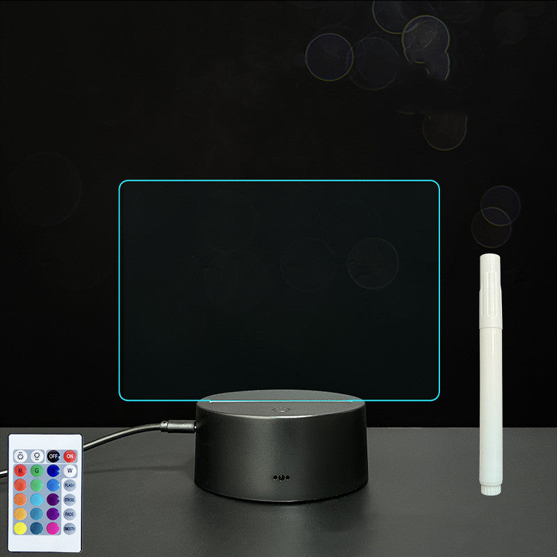 Tableau de message en acrylique 3D avec écriture à la main et lumière LED