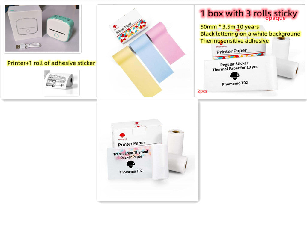 Imprimante thermique portable mini pour étiquettes, imprimante photo domestique, imprimante pour étudiants, imprimante de questions erronées, imprimante d'étiquettes mini compatible Bluetooth, étiquettes de prix.