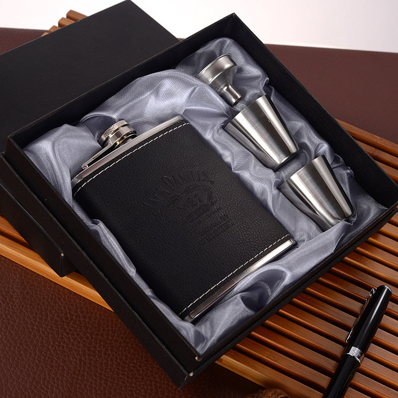Coffret cadeau pour bouteille de vin portable en métal et acier inoxydable