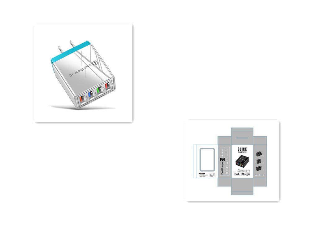 Chargeur USB Quick Charge 3.0 Adaptateur pour 4 téléphones pour tablette Chargeur mural portable Chargeur rapide