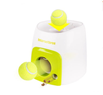 Dispositif de distribution de nourriture pour animaux intelligents, machine à lancer des balles de tennis avec récompense manquante.