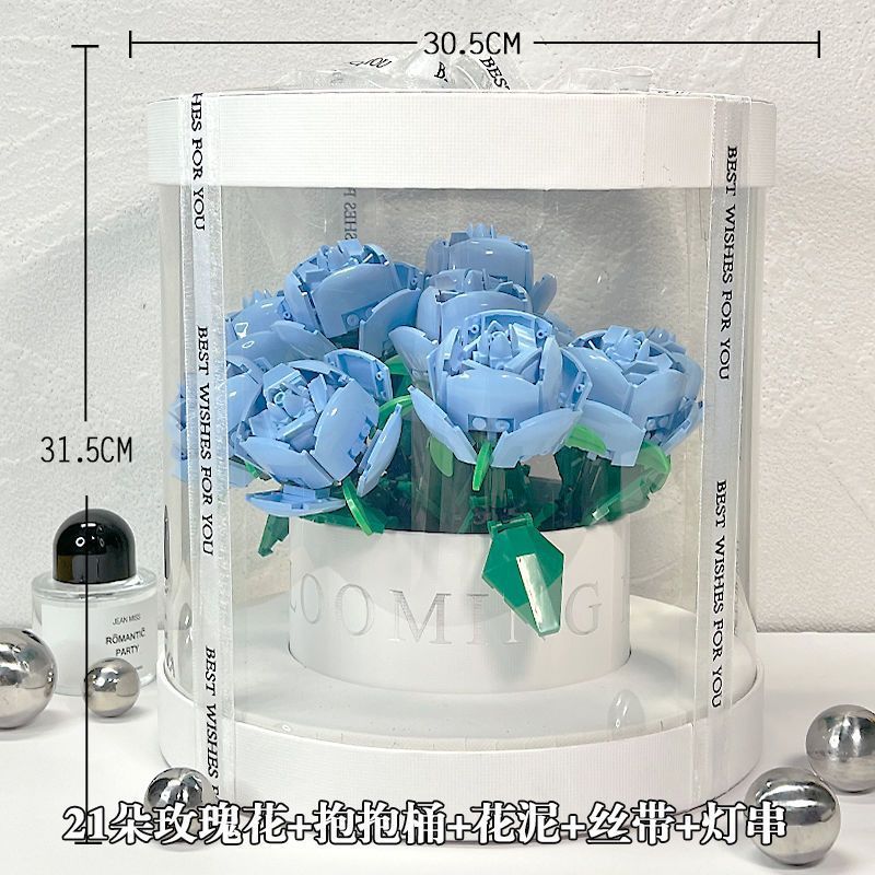 Blocs de construction Bouquet de roses Pot de fleurs
