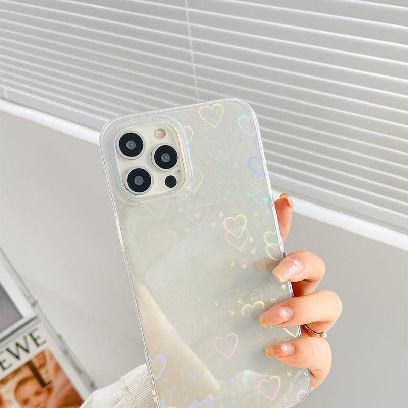 Amour Coloré au Laser pour Coque de Téléphone en Silicone Revêtue des Deux Côtés