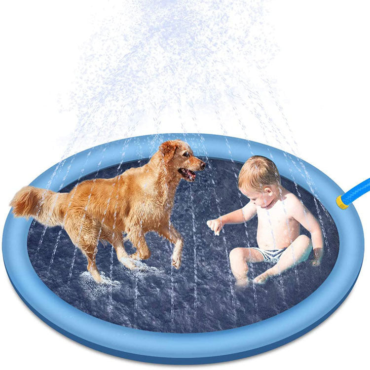 Tapis de jeu anti-dérapant pour enfants et piscine pour chiens, jouets d'eau d'été pour l'extérieur, fontaine de jardin amusante.