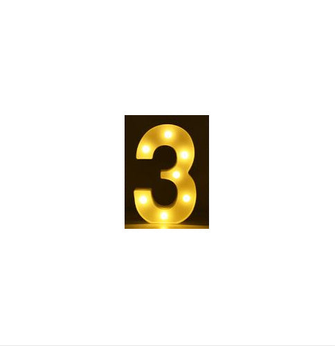 Veilleuse LED lumineuse avec lettres et chiffres de l'alphabet anglais, lampe à piles, décoration romantique pour mariage, fête de Noël