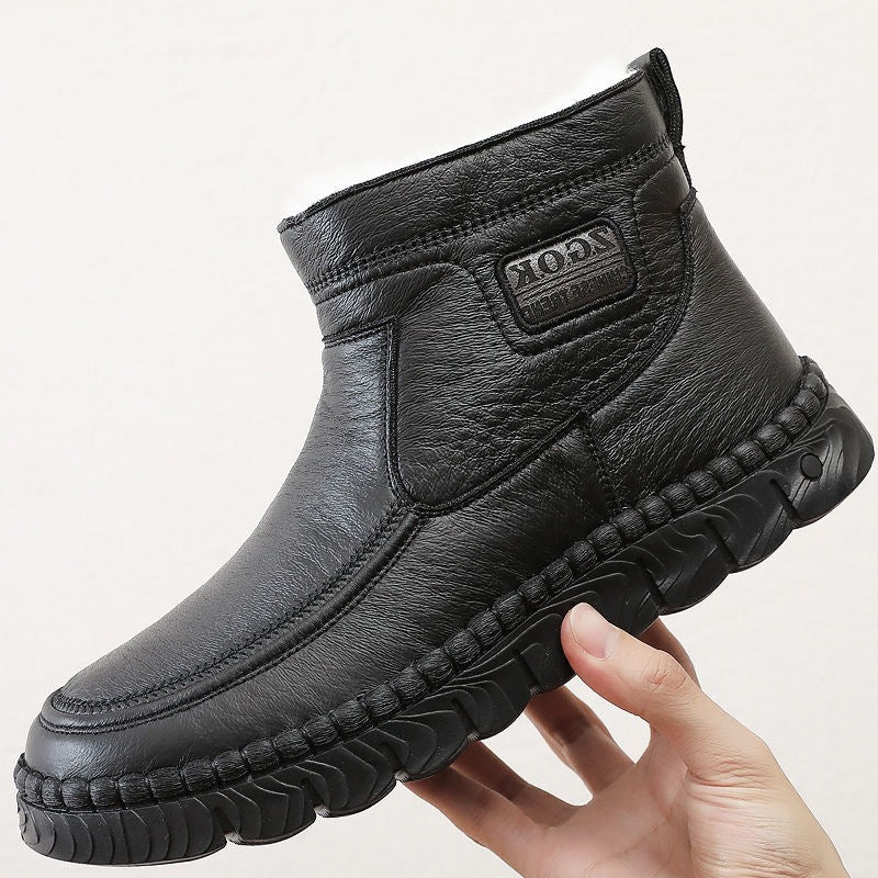 Bottes en coton pour hommes, hautes, épaisses et antidérapantes en laine.
