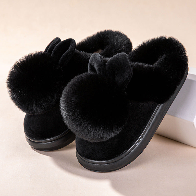 Chaussons en coton avec un soutien complet au talon pour femmes, chauds pour la maison.