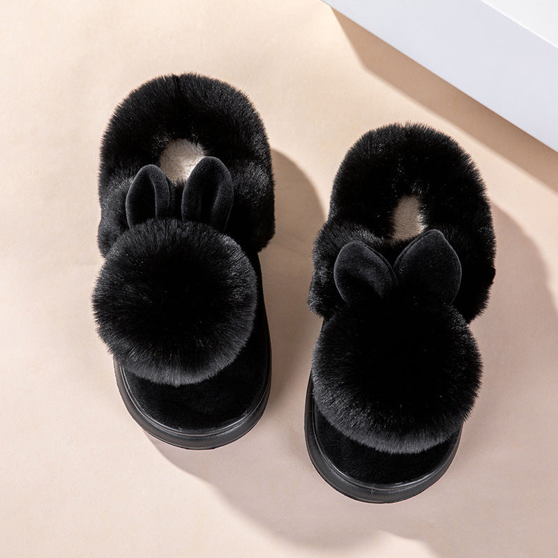 Chaussons en coton avec un soutien complet au talon pour femmes, chauds pour la maison.