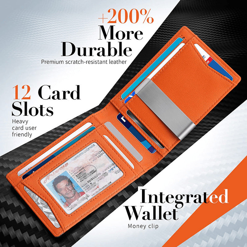 Nouveau portefeuille ultra-fin pour hommes simple 12 cartes