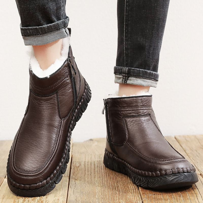 Bottes en coton pour hommes, hautes, épaisses et antidérapantes en laine.