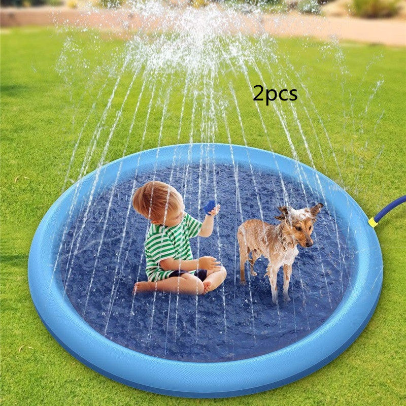 Tapis de jeu anti-dérapant pour enfants et piscine pour chiens, jouets d'eau d'été pour l'extérieur, fontaine de jardin amusante.