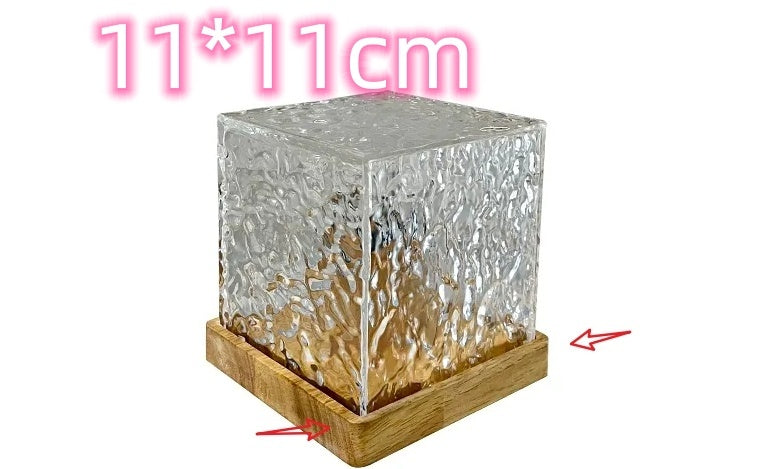 Lampe de table à LED avec projection rotative et USB, lumière d'ambiance ondulée, en cristal, RVB, intensité variable, décoration de la maison, 16 couleurs, cadeaux