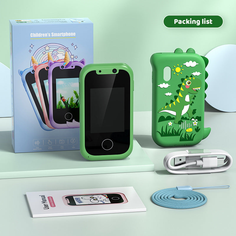 Téléphone mobile pour enfants à écran tactile à double caméra.