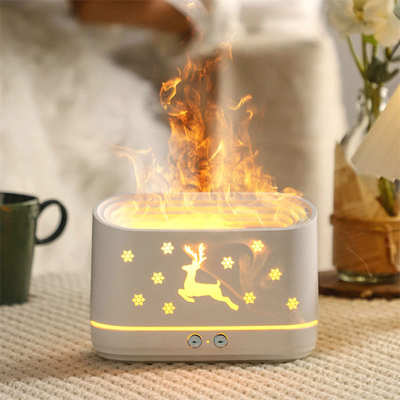 Diffuseur d'humidificateur Elk Flame silencieux, lampe d'atmosphère pour la maison, décorations de Noël pour la maison.