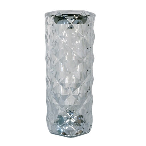 Lampe de table en cristal créatif rechargeable en acrylique pour chambre à coucher.