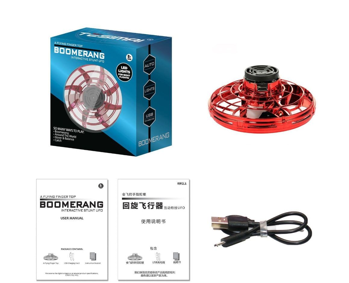 Mini gyroscope interactif de décompression jouet drone LED type UFO hélicoptère volant jouet pour enfants