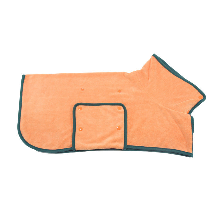 Robe de bain pour animaux absorbante en microfibre avec ceinture.