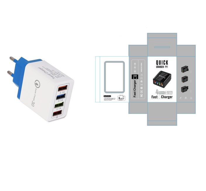 Chargeur USB Quick Charge 3.0 Adaptateur pour 4 téléphones pour tablette Chargeur mural portable Chargeur rapide