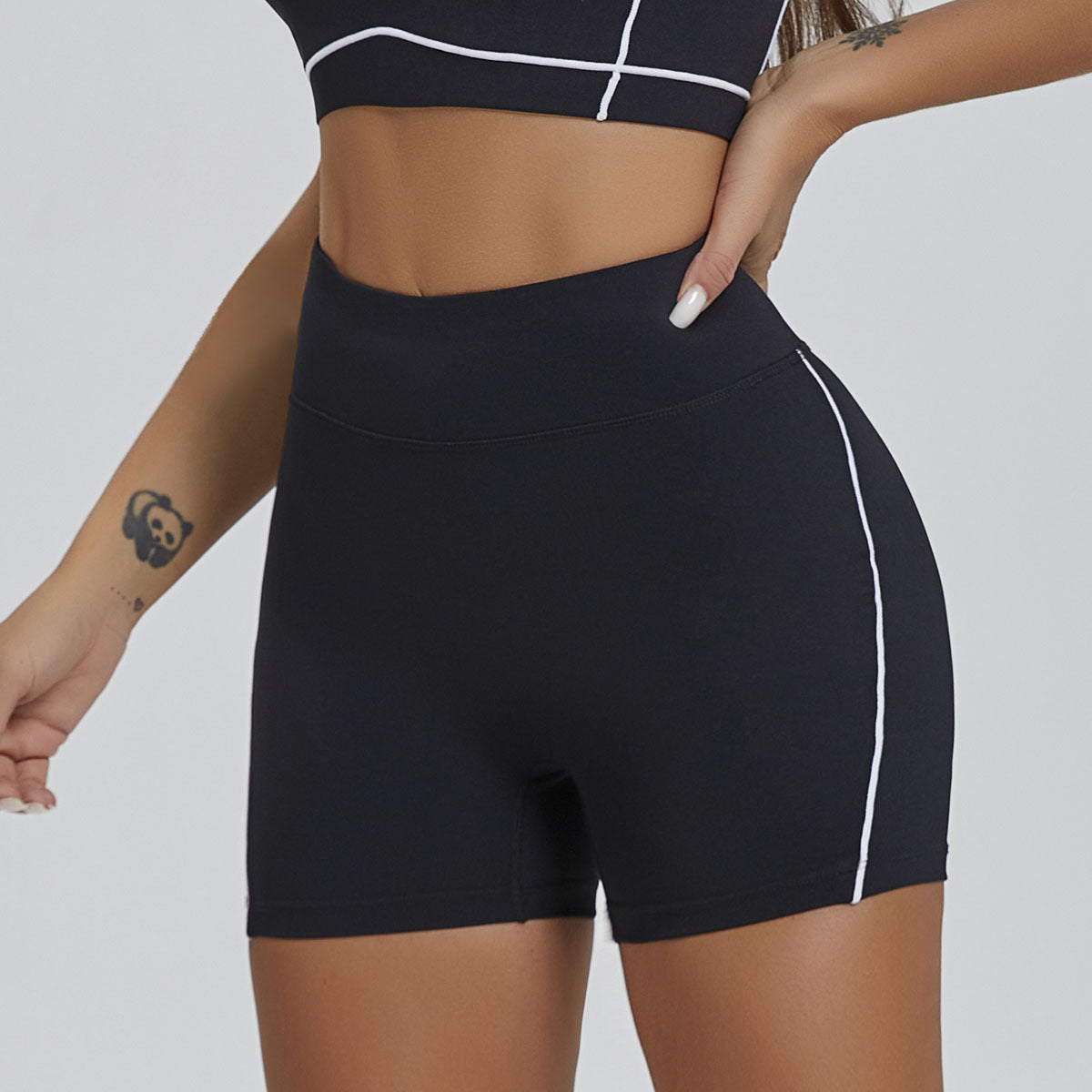 Soutien-gorge de sport à haute élasticité et couleur contrastée, sensation chair, bretelles, combinaison de yoga et de fitness