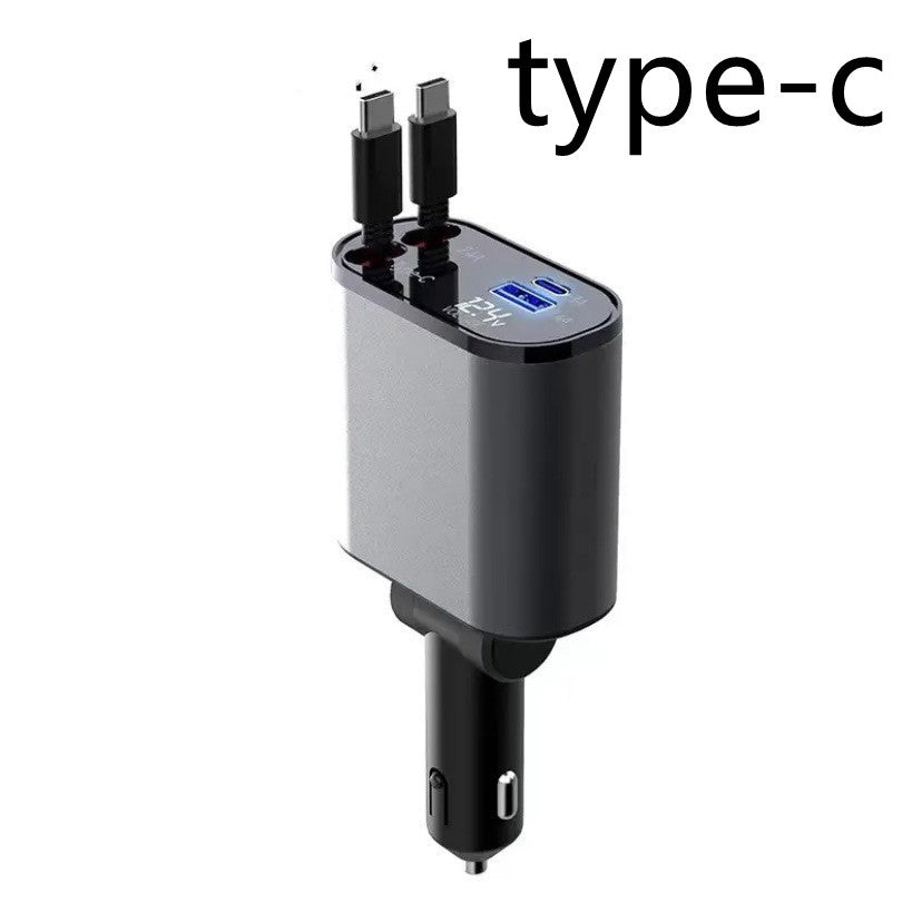 Chargeur de voiture en métal 100W Super Charge rapide Adaptateur USB et TYPE-C pour allume-cigare