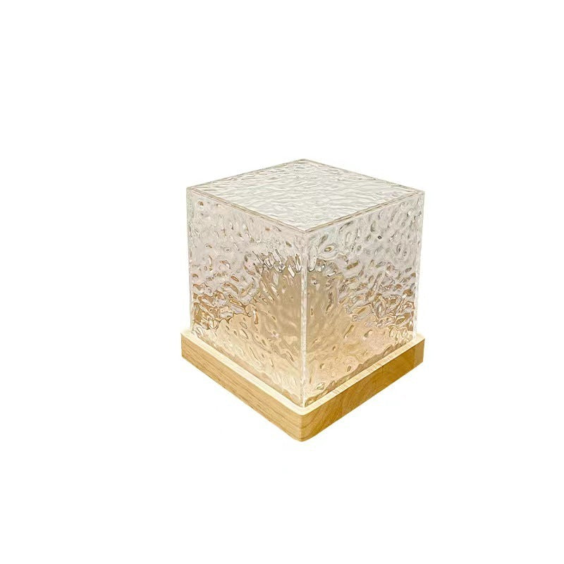 Lampe de table à LED 16 couleurs avec effet ondulation de l'eau, USB, rotative, en cristal, à intensité variable, RVB, décoration de la maison