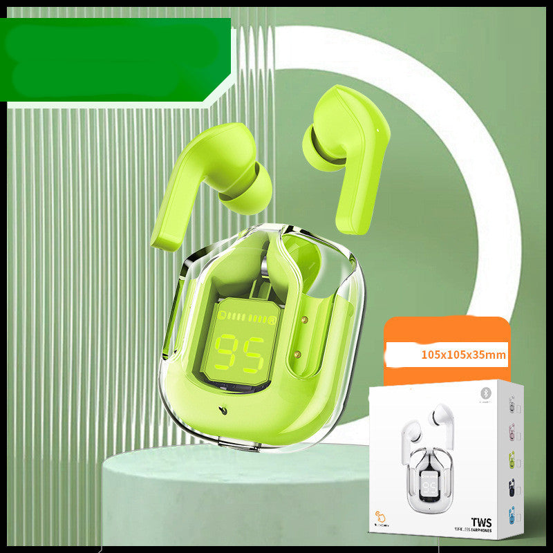 Nouveau mini casque sans fil transparent Bluetooth avec affichage numérique, réduction de bruit ENC, véritable sans fil, musique sportive.