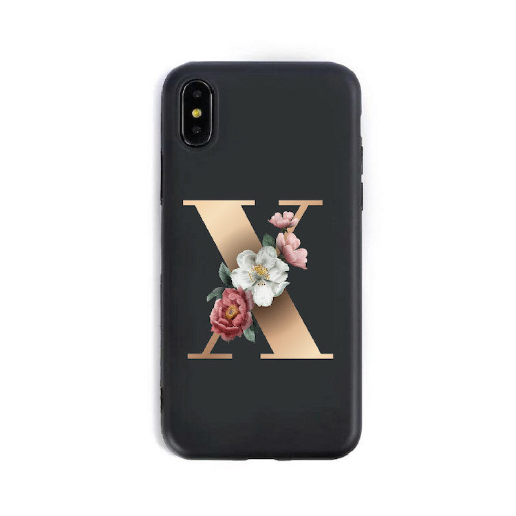 26 étuis de téléphone en silicone de l'alphabet anglais