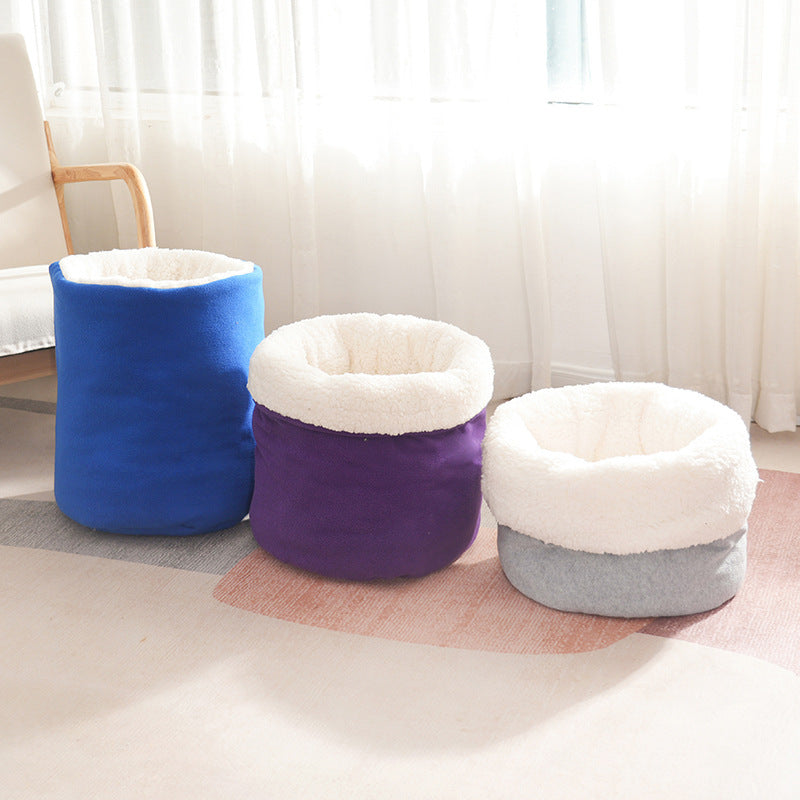 Niche pour chat hiver chaud semi-fermée fournitures pour animaux de compagnie