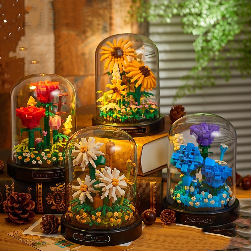 Jouets de décoration de roses à assemblage de petites particules
