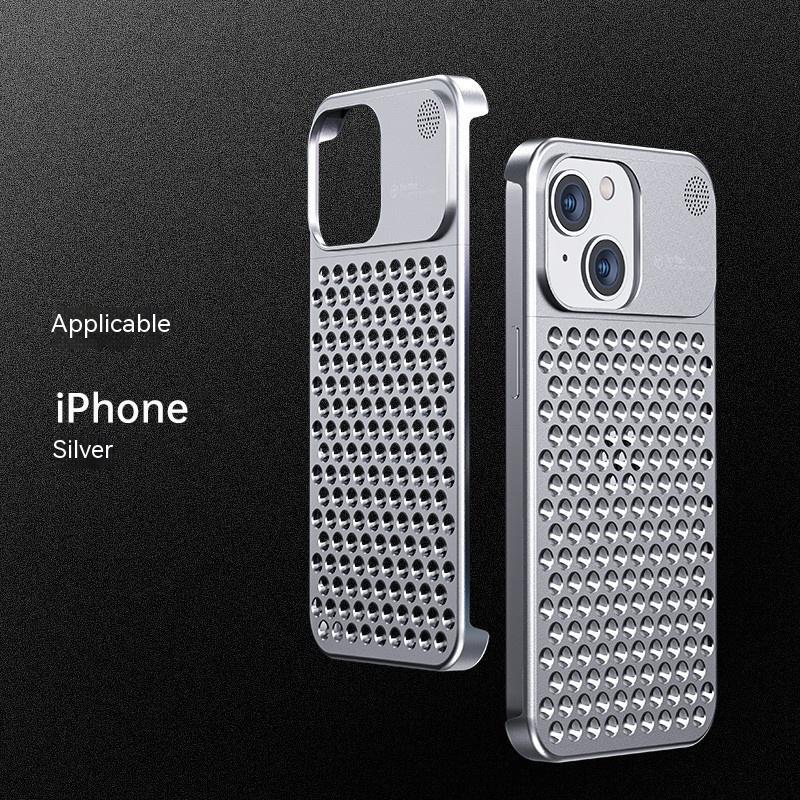 Coque de téléphone en alliage d'aluminium pour 14 13 Pro Max Plus, dissipation de chaleur creuse, anti-chute, coque de téléphone intégrale et résistante aux chocs.