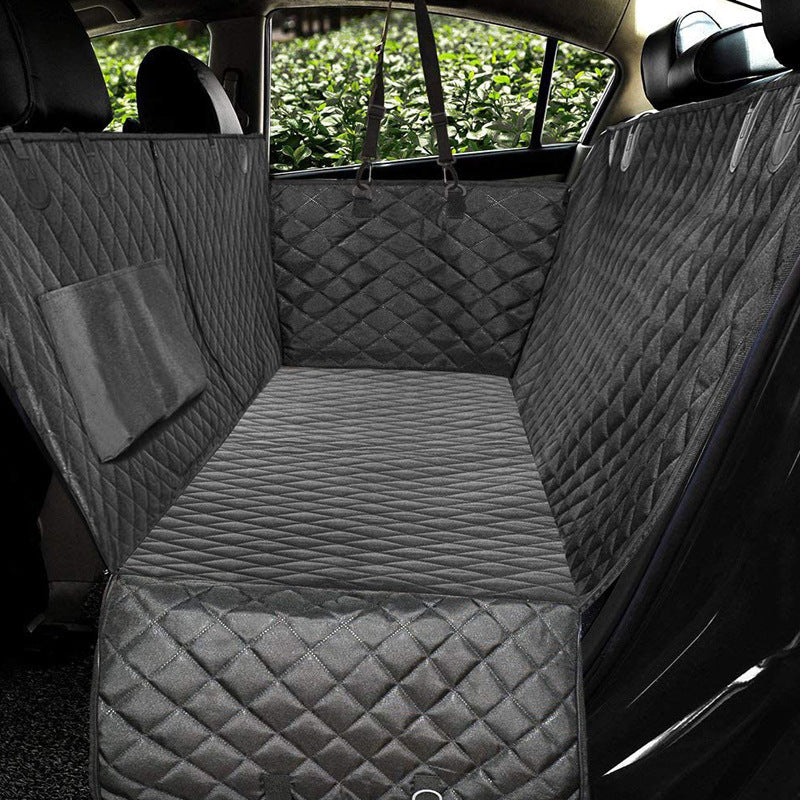 Housse de siège de voiture pour chien, vue en maille, porte-animal en hamac, protecteur de sécurité, tapis de siège arrière de voiture avec fermeture éclair et poche pour le voyage.