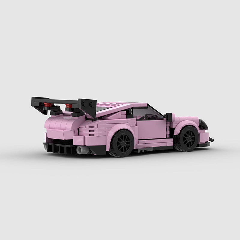 Petit modèle de voiture de course pour enfants, jouet éducatif en blocs de construction MOC.