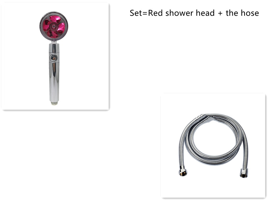 Pommeau de douche à économie d'eau, rotation à 360 degrés avec petit ventilateur, buse de pulvérisation haute pression ABS, accessoires de salle de bain.